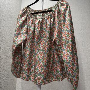 Tory Burch Printed Off The Shoulder Top in Legacy Paisley size 8